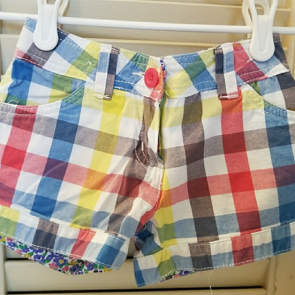EUC Girl's Mini Boden Plaid Shorts sz 4Y